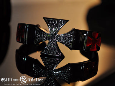 Triple Cross Bangle Black Plating