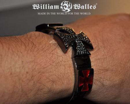 Triple Cross Bangle Black Plating