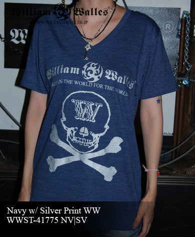 Navy with Silver Print WW Medium